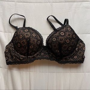 Aerie Black Lace Push up Bra
